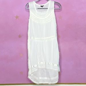 Zinc Vintage 90s Y2K White Ribbon And Lace Sheer Dress Women’s Size Medium